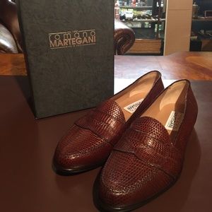 Romano Martegani Brown Lizard Loafers Size 11D